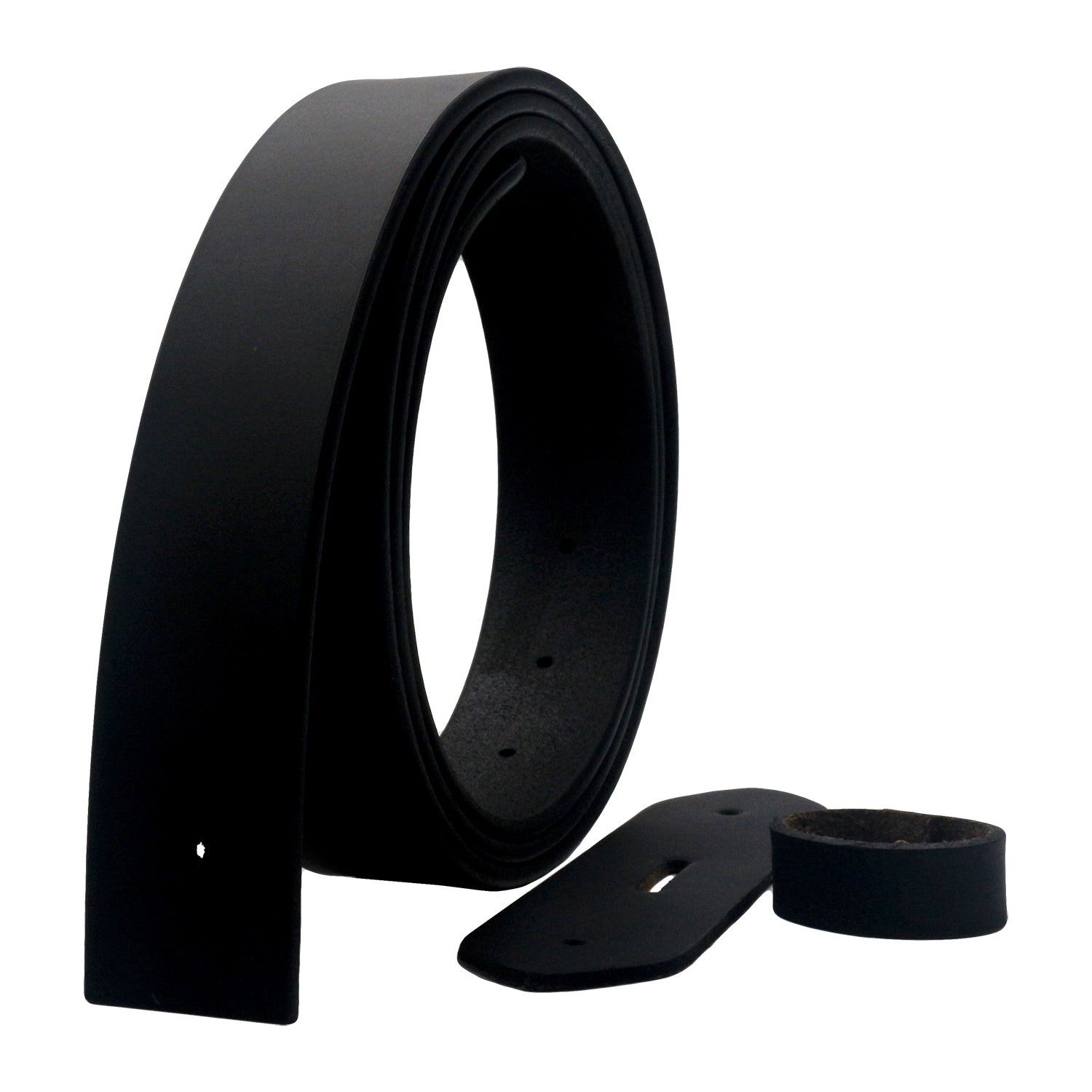 QHA Mens 38mm Real Leather Replacement Belt Strap, Snap On, Black Q14