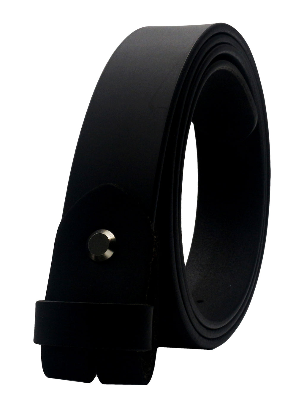 QHA Mens 38mm Real Leather Replacement Belt Strap, Snap On, Black Q14