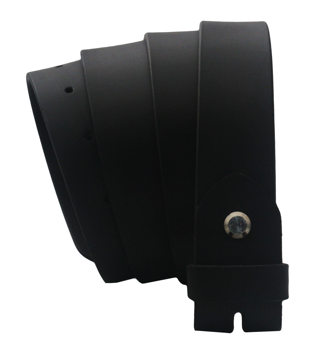 QHA Mens 38mm Real Leather Replacement Belt Strap, Snap On, Black Q14