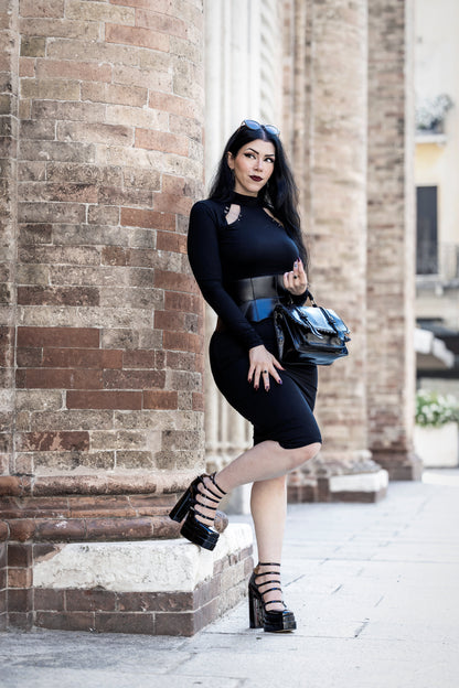 Necessary Evil Nyx Goth Midi Dress - Sizes 8 & 18 Left Only!
