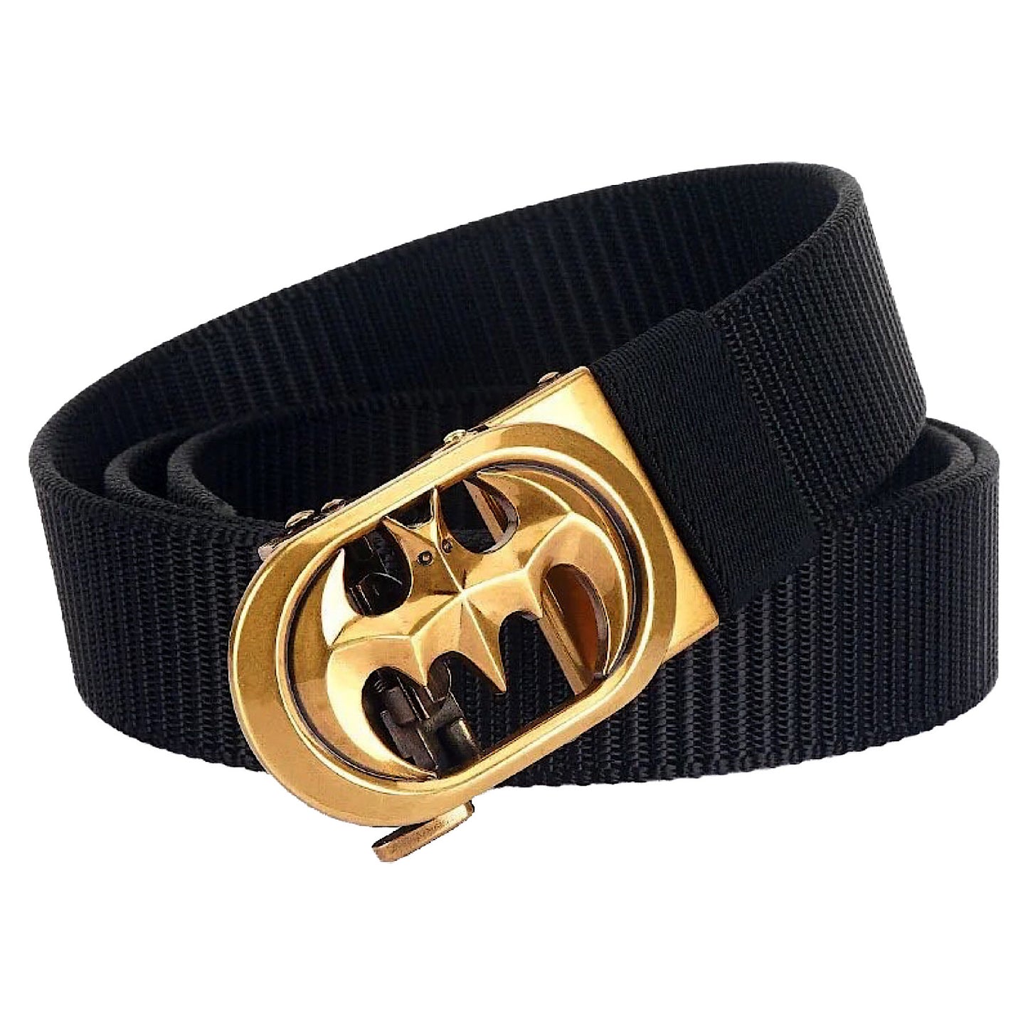 QHA Unisex Bat Symbol Canvas Ratchet Belt – Automatic Buckle, 35mm CB01