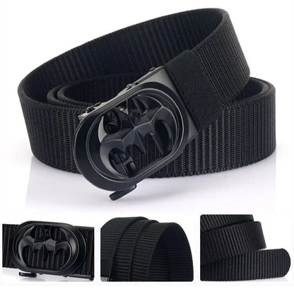 QHA Unisex 35mm Canvas Ratchet Belt, Bat Automatic Buckle CB01 - QHA UK