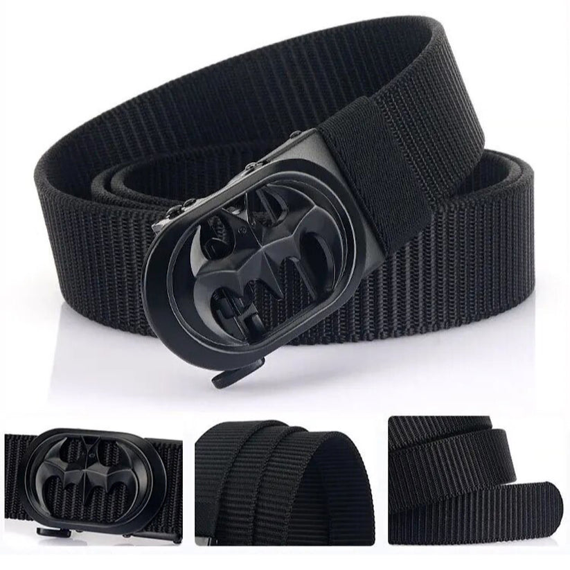 QHA Unisex 35mm Canvas Ratchet Belt, Bat Automatic Buckle CB01 - QHA UK