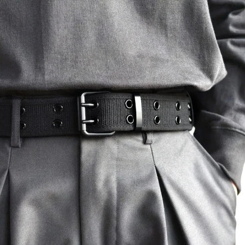 Mens 37mm Braided Canvas Golf Belt | Flexible Woven Strap & Pin Buckle CB07