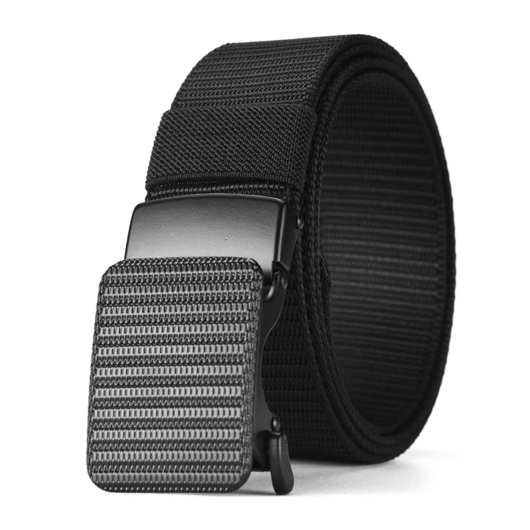 Ceinture unisexe en toile à cliquet QHA avec boucle automatique, pour vêtements décontractés, pour jeans, CB02