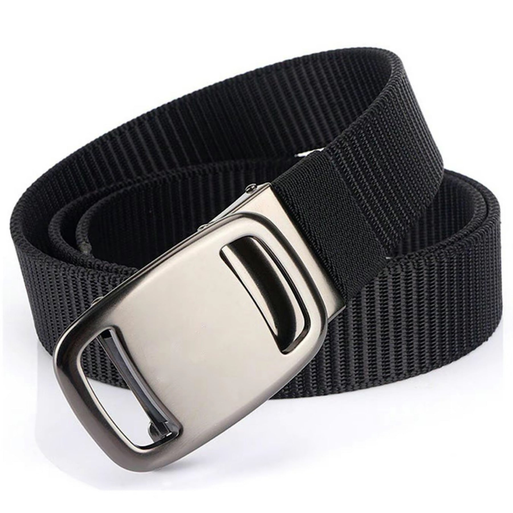 Ceinture unisexe en toile à cliquet QHA, boucle automatique, décontractée, pour jeans, bon marché, CB03