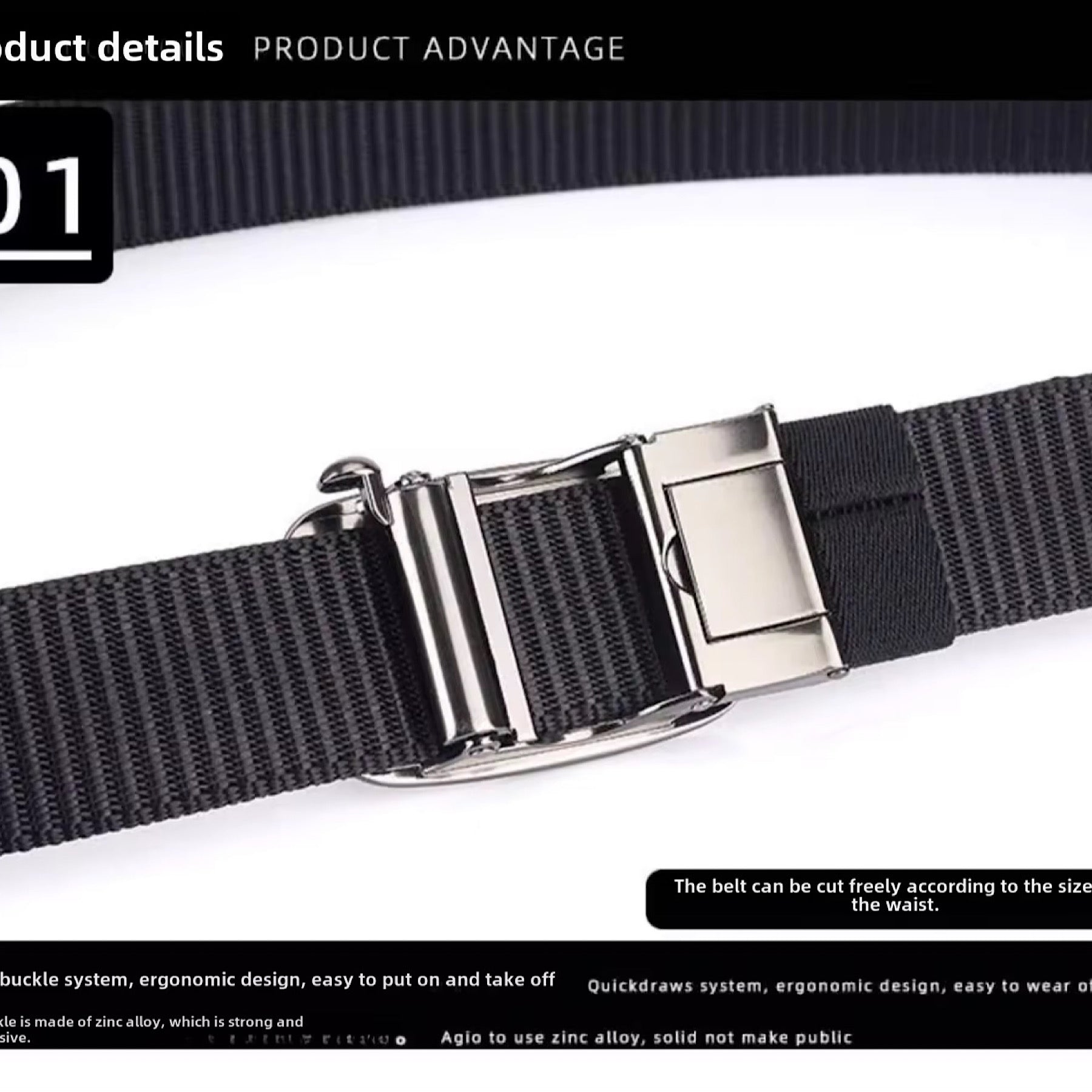 Ceinture unisexe en toile à cliquet QHA, boucle automatique, décontractée, pour jeans, bon marché, CB03