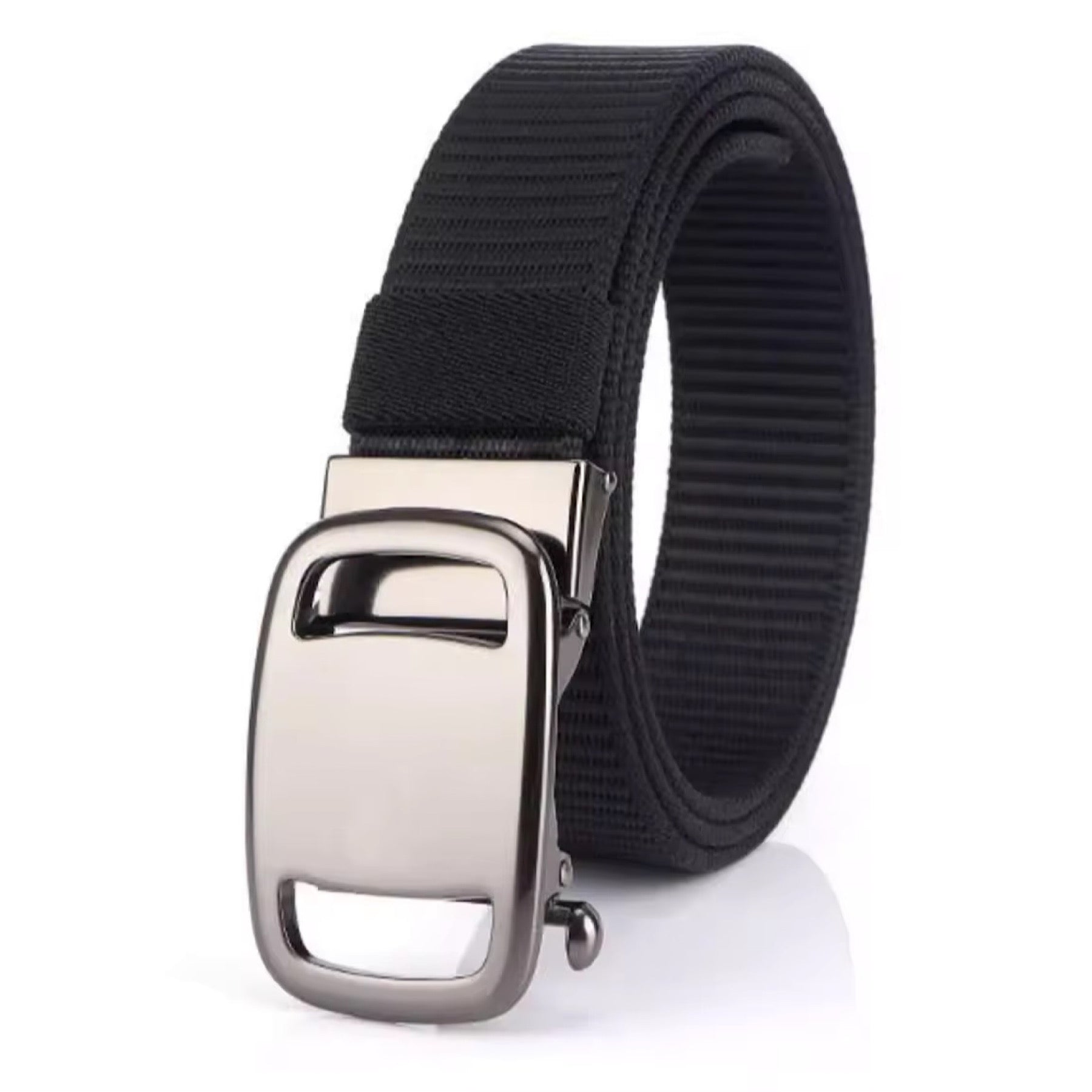 Ceinture unisexe en toile à cliquet QHA, boucle automatique, décontractée, pour jeans, bon marché, CB03