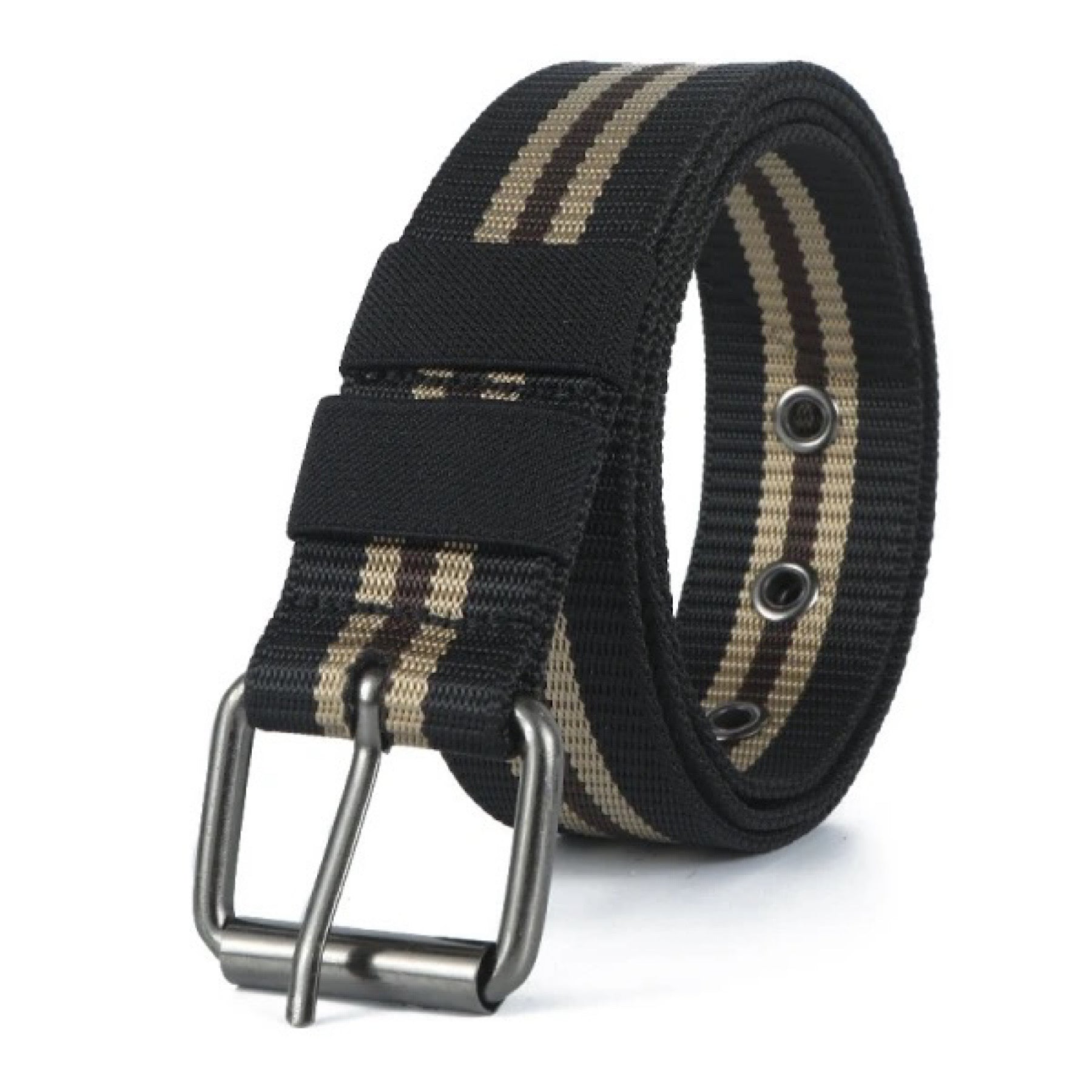 Ceinture en toile tressée pour homme avec boucle ardillon, style décontracté, pour jeans, CB06