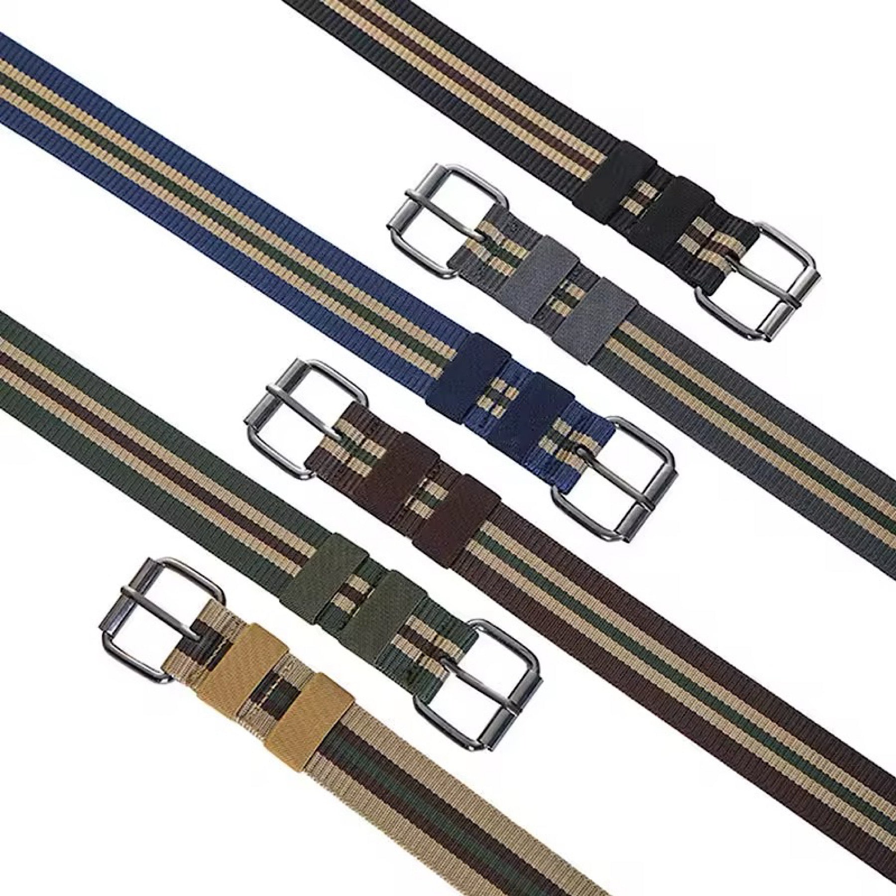 Ceinture en toile tressée pour homme avec boucle ardillon, style décontracté, pour jeans, CB06