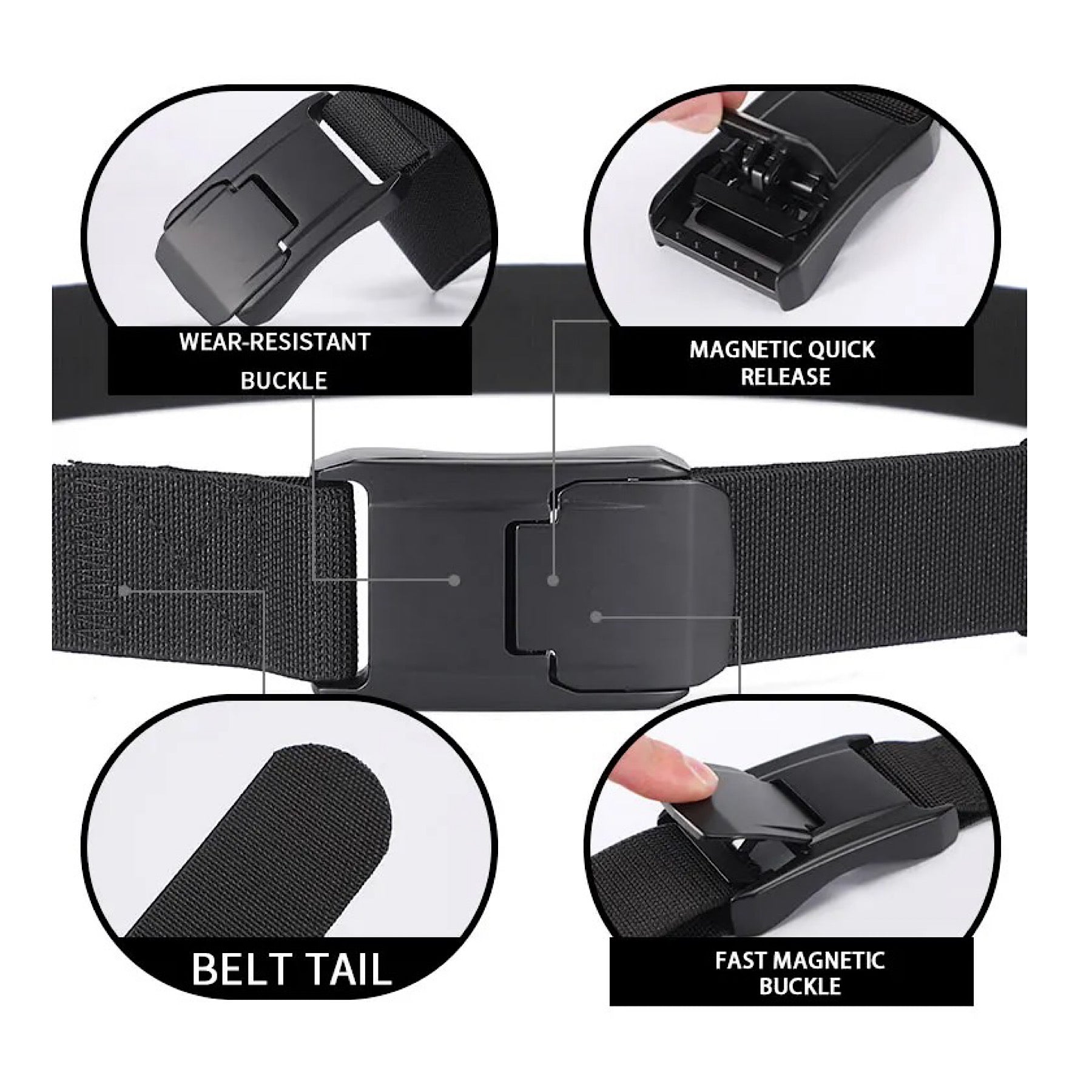 Ceinture unisexe en toile à cliquet QHA, boucle automatique, décontractée, pour jeans, bon marché, CB04
