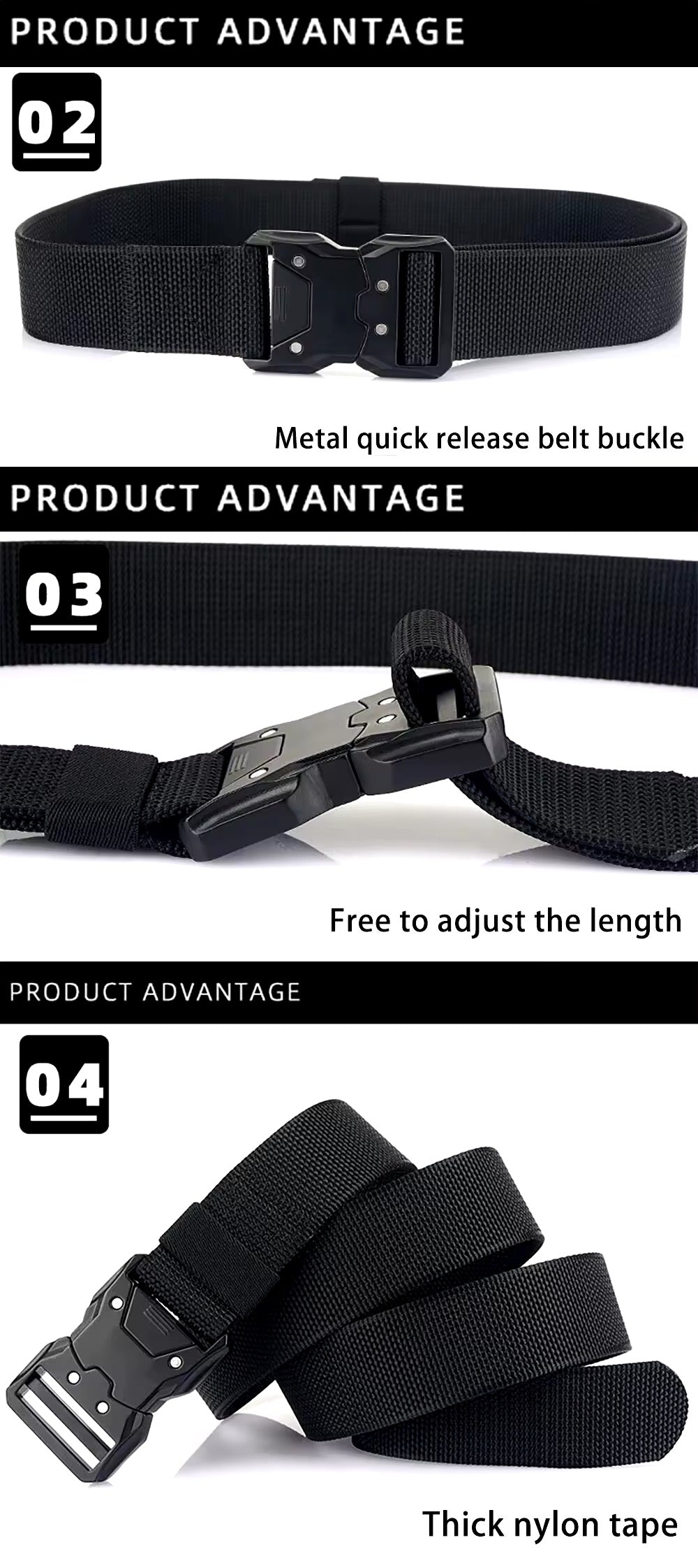 Ceinture en toile pour homme avec boucle magnétique à dégagement rapide, style décontracté, pour jeans, CB05