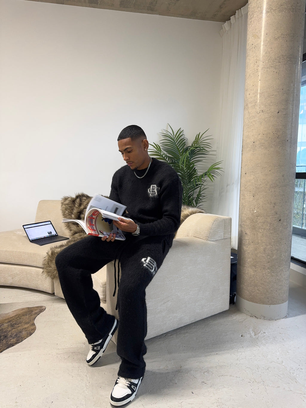 Mohair Knit BC Jumper - Black