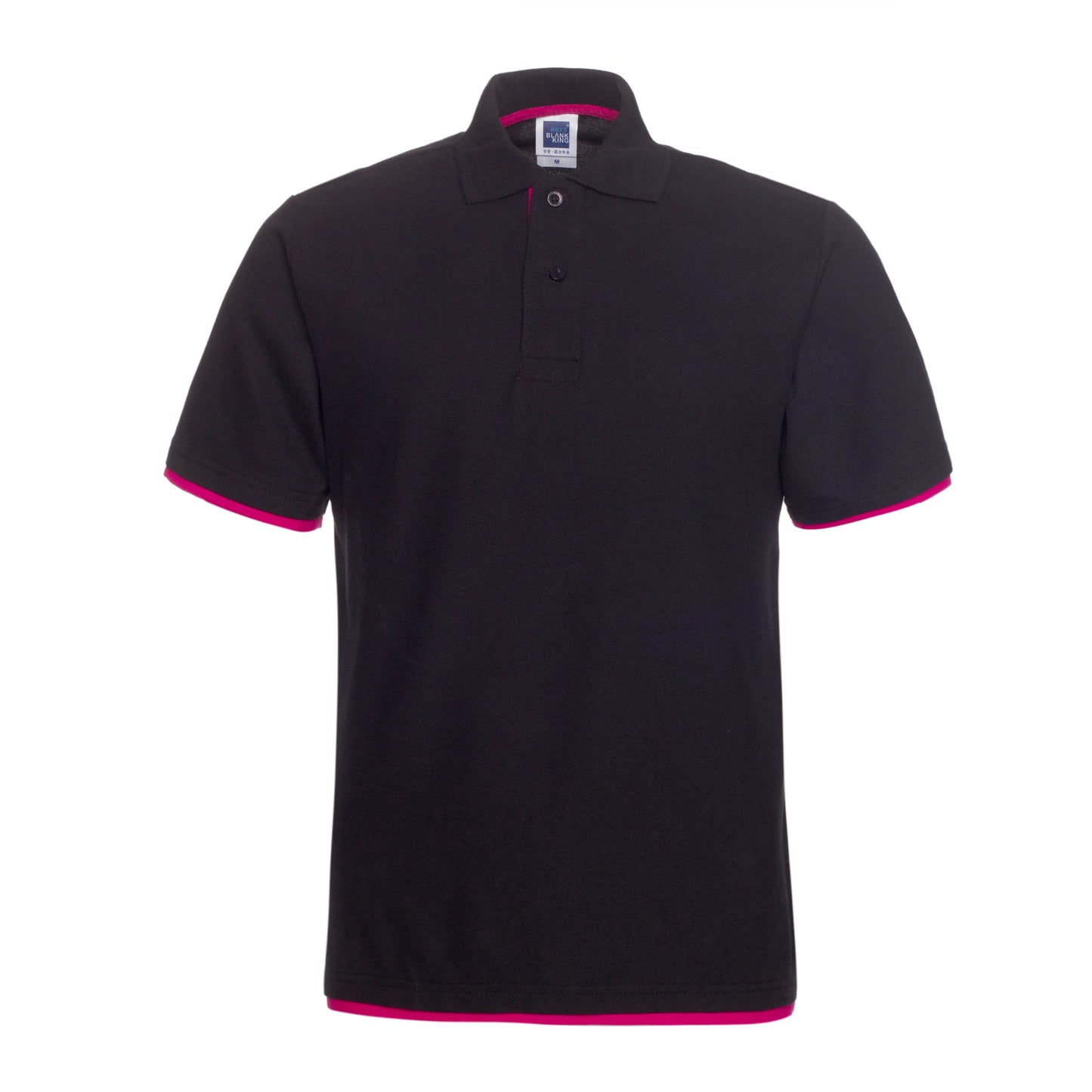 QHA Men's Unisex Piqué Polo Shirt Cotton Blend Contrast Collar 11 Colours S–2XL
