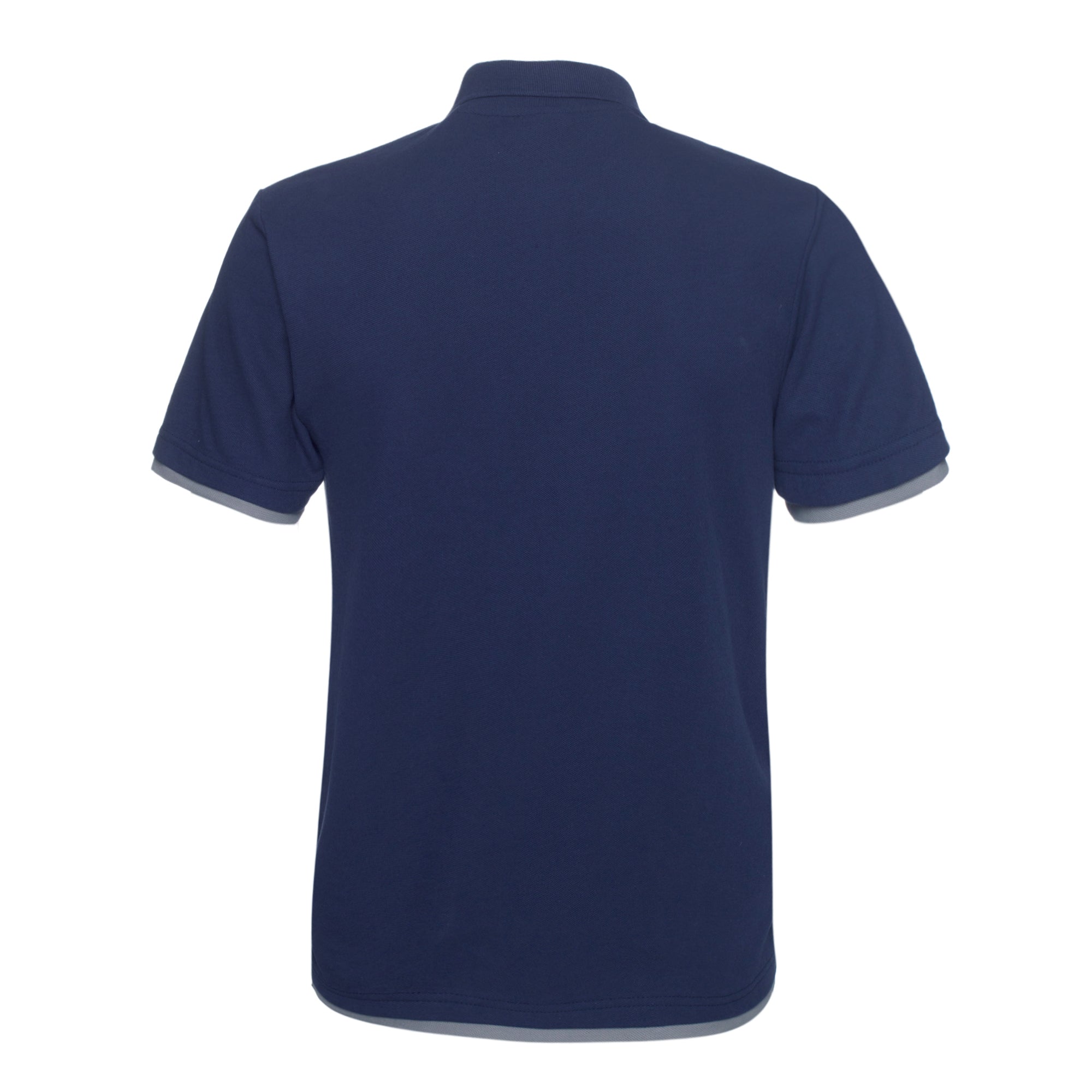 Polo QHA à manches courtes en coton piqué pour homme, bleu marine/gris