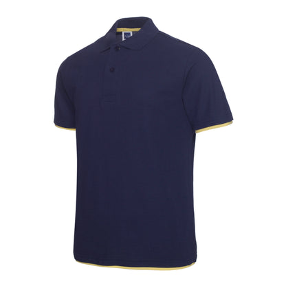 QHA Men's Unisex Piqué Polo Shirt Cotton Blend Contrast Collar 11 Colours S–2XL