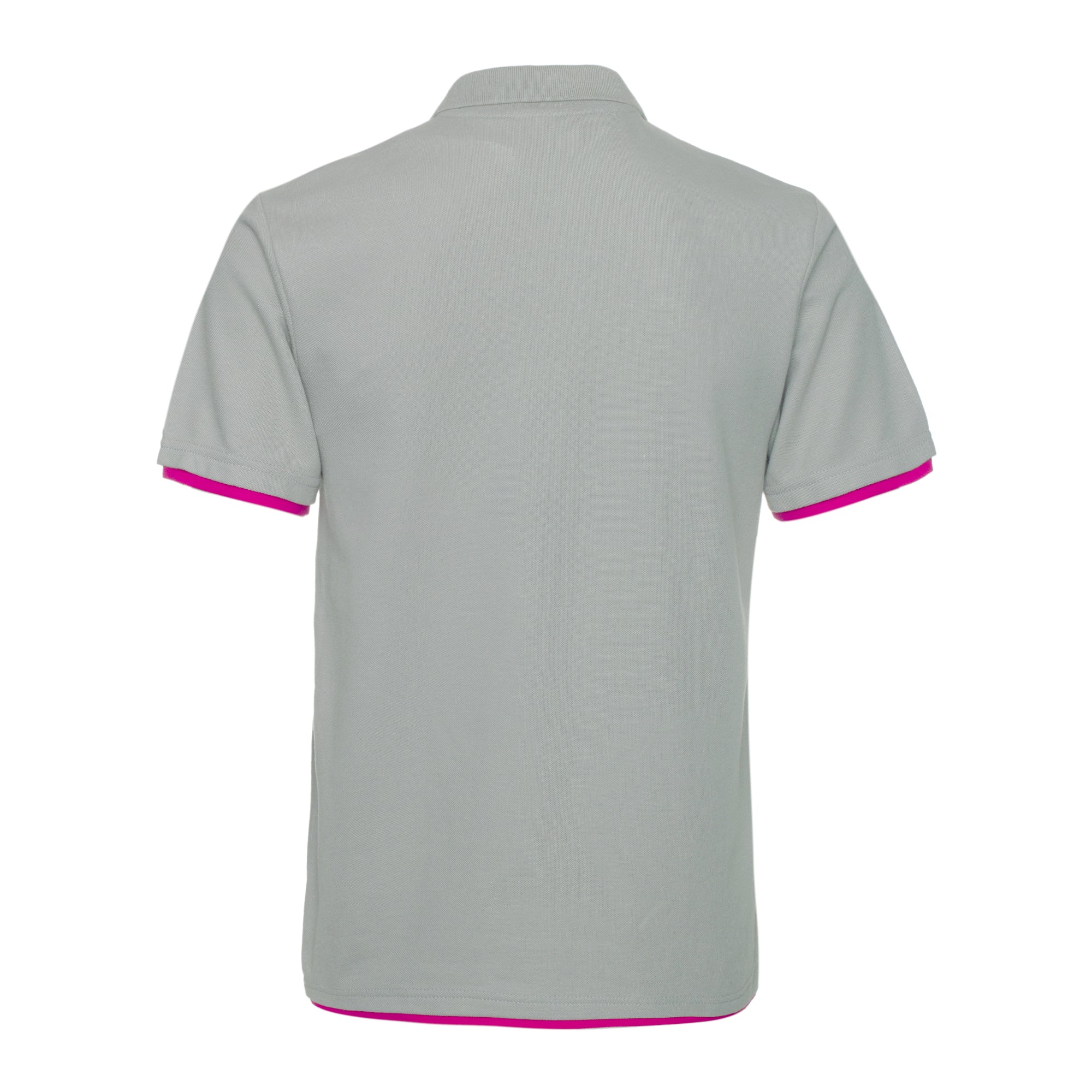 QHA Polo Homme Manches Courtes Coton Piqué Gris/Rose