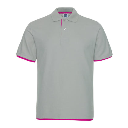QHA Men's Unisex Piqué Polo Shirt Cotton Blend Contrast Collar 11 Colours S–2XL