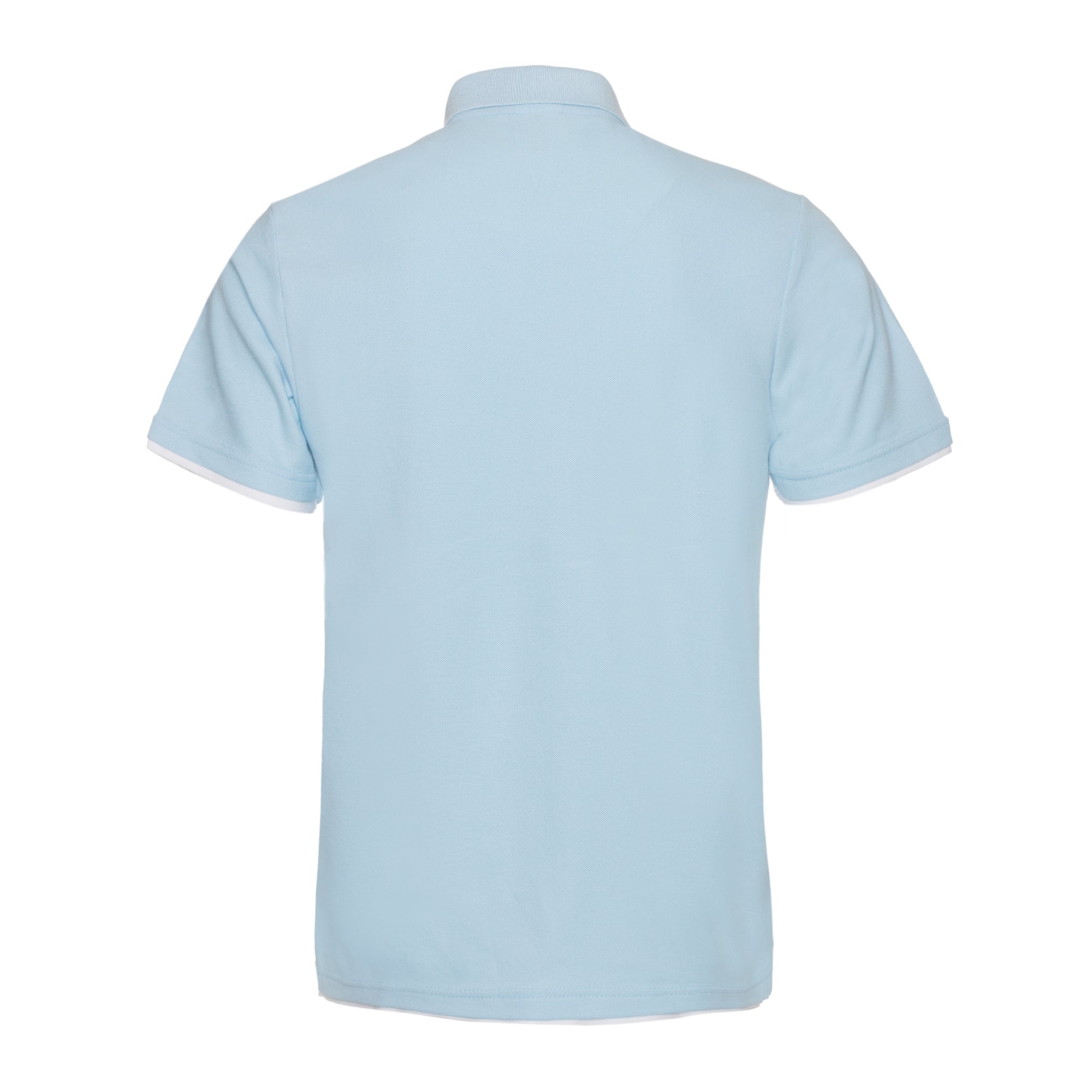 Polo QHA à manches courtes en coton piqué pour homme, bleu ciel/blanc