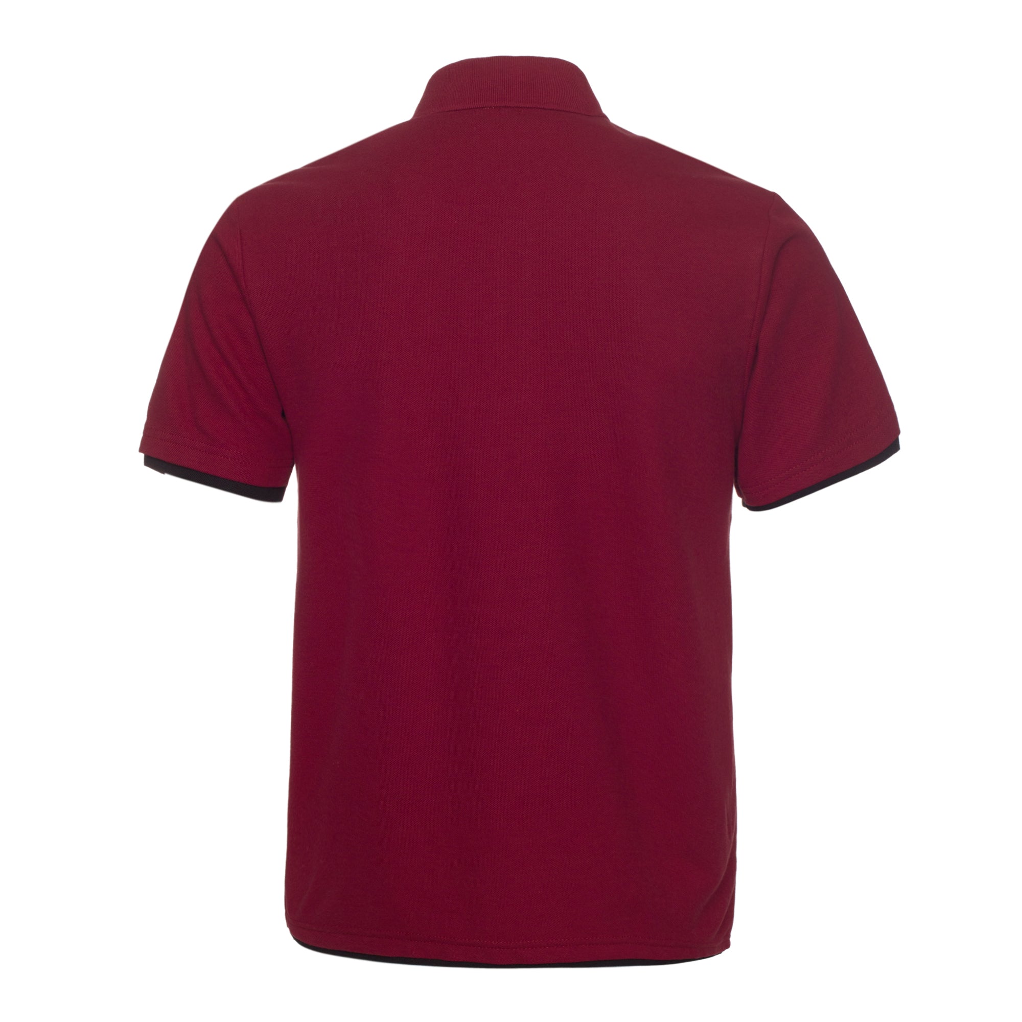Polo QHA à manches courtes en coton piqué pour homme, bordeaux/noir