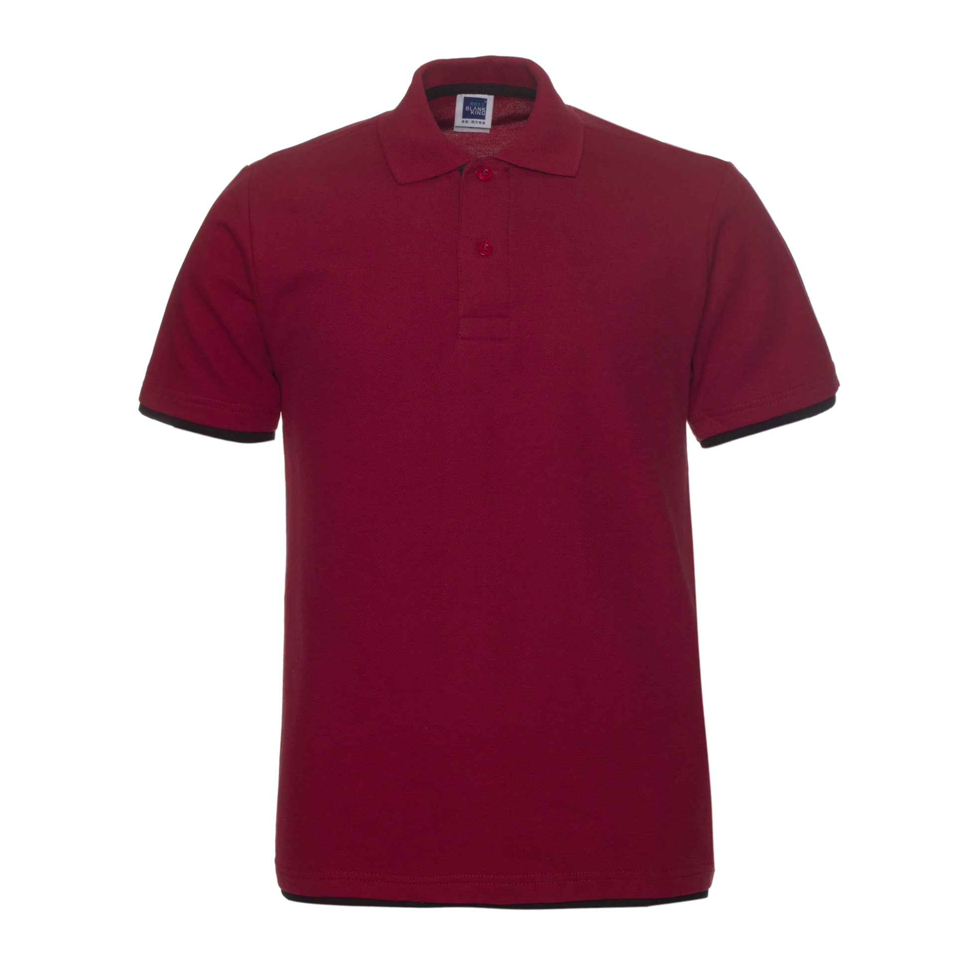 Polo QHA à manches courtes en coton piqué pour homme, bordeaux/noir