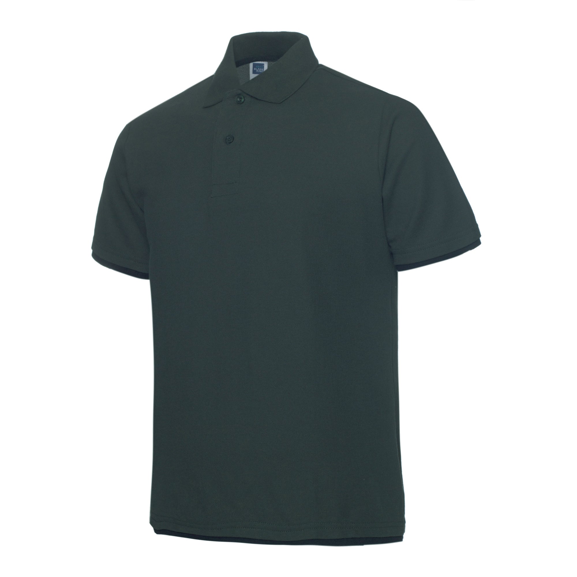 Polo QHA à manches courtes en coton piqué pour homme, vert/noir