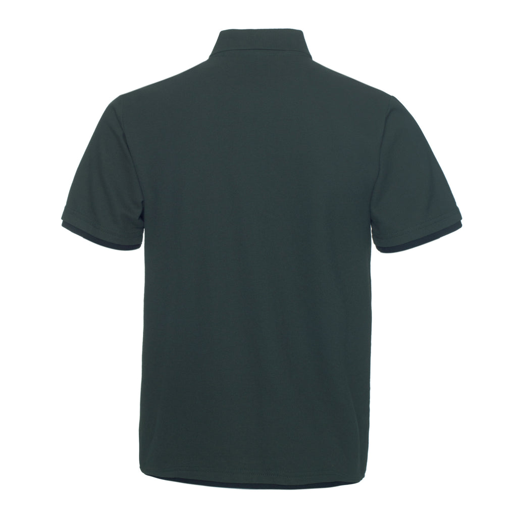 Polo QHA à manches courtes en coton piqué pour homme, vert/noir