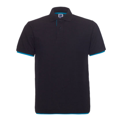 QHA Men's Unisex Piqué Polo Shirt Cotton Blend Contrast Collar 11 Colours S–2XL