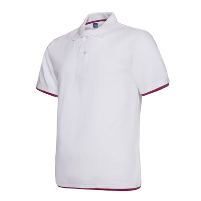 QHA Men's Unisex Piqué Polo Shirt Cotton Blend Contrast Collar 11 Colours S–2XL