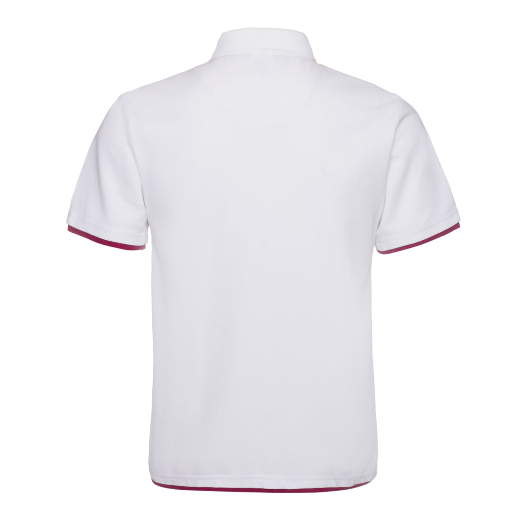 Polo QHA à manches courtes en coton piqué pour homme, blanc/marron