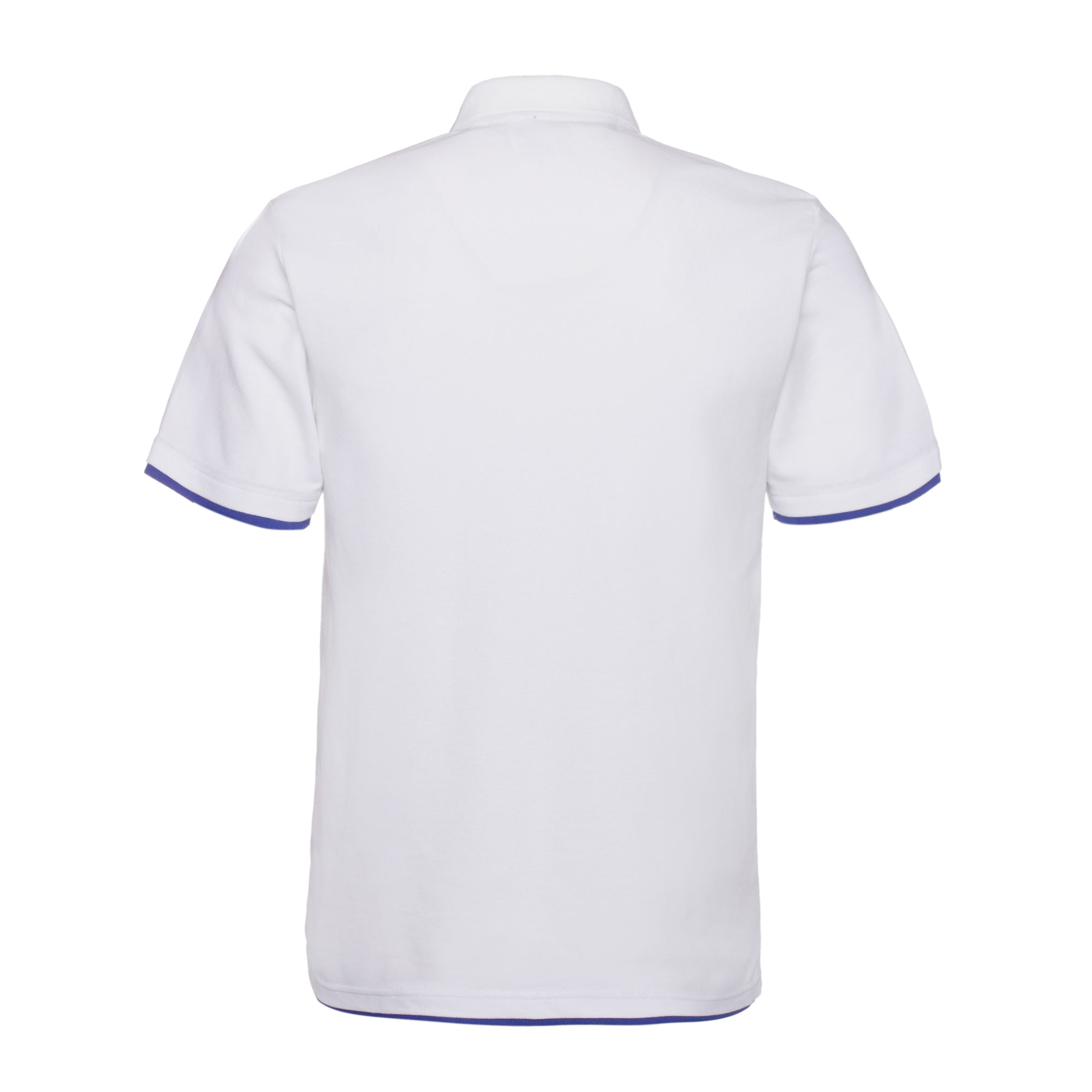 Polo QHA à manches courtes en coton piqué pour homme, blanc/bleu