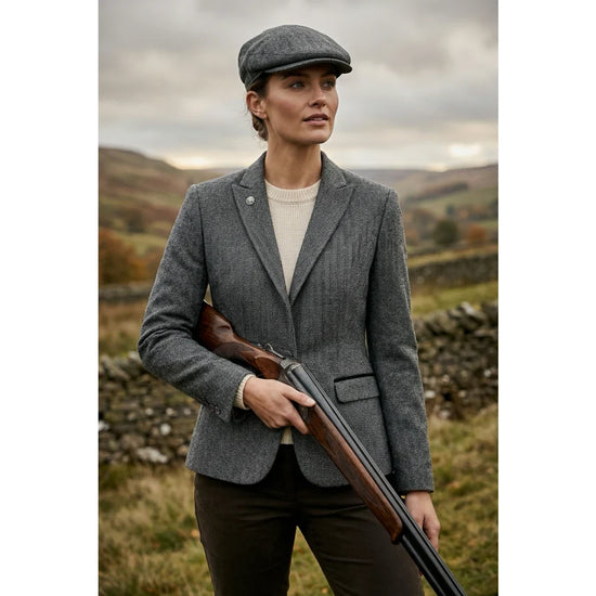 TruClothing Women's Grey Tweed Herringbone Blazer & Waistcoat | Office Suit Set