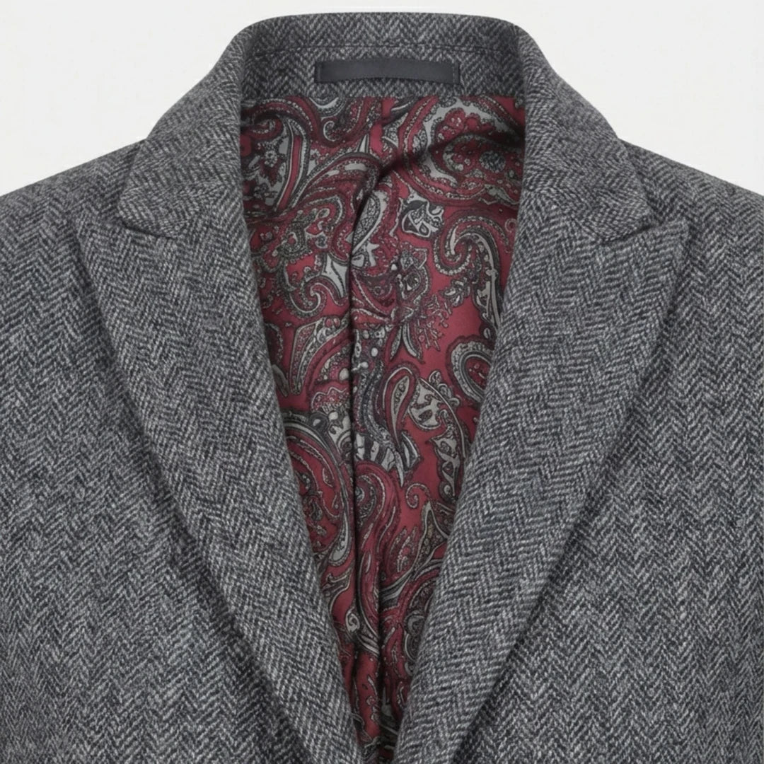 TruClothing Women's Grey Tweed Herringbone Blazer & Waistcoat | Office Suit Set