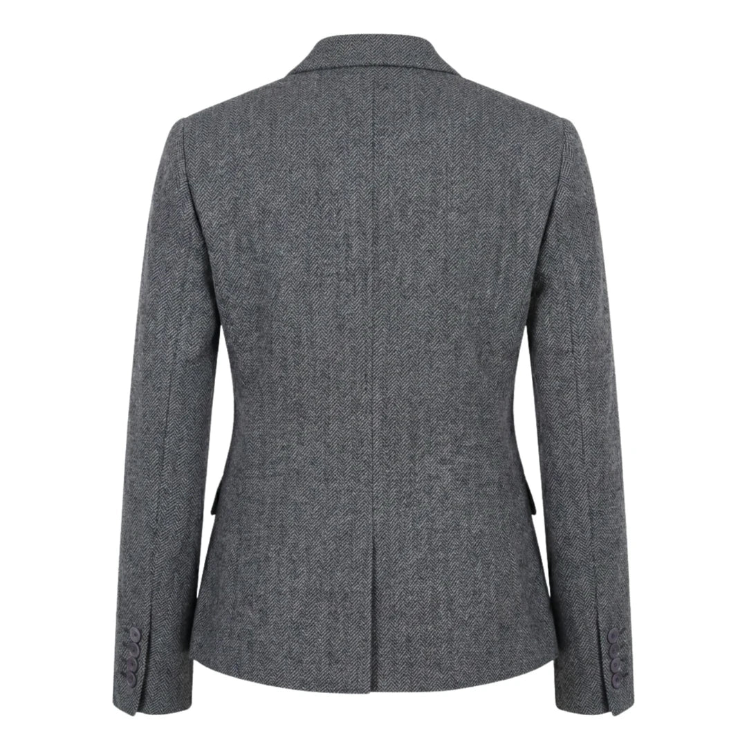 TruClothing Women's Grey Tweed Herringbone Blazer & Waistcoat | Office Suit Set