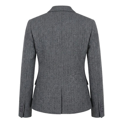 TruClothing Women's Grey Tweed Herringbone Blazer & Waistcoat | Office Suit Set