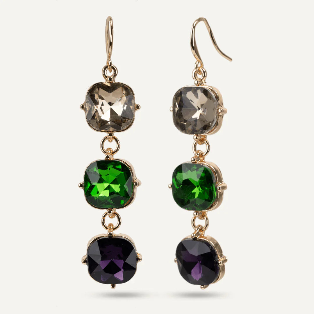 Iris Multicoloured Crystal Hook Earrings - SALE