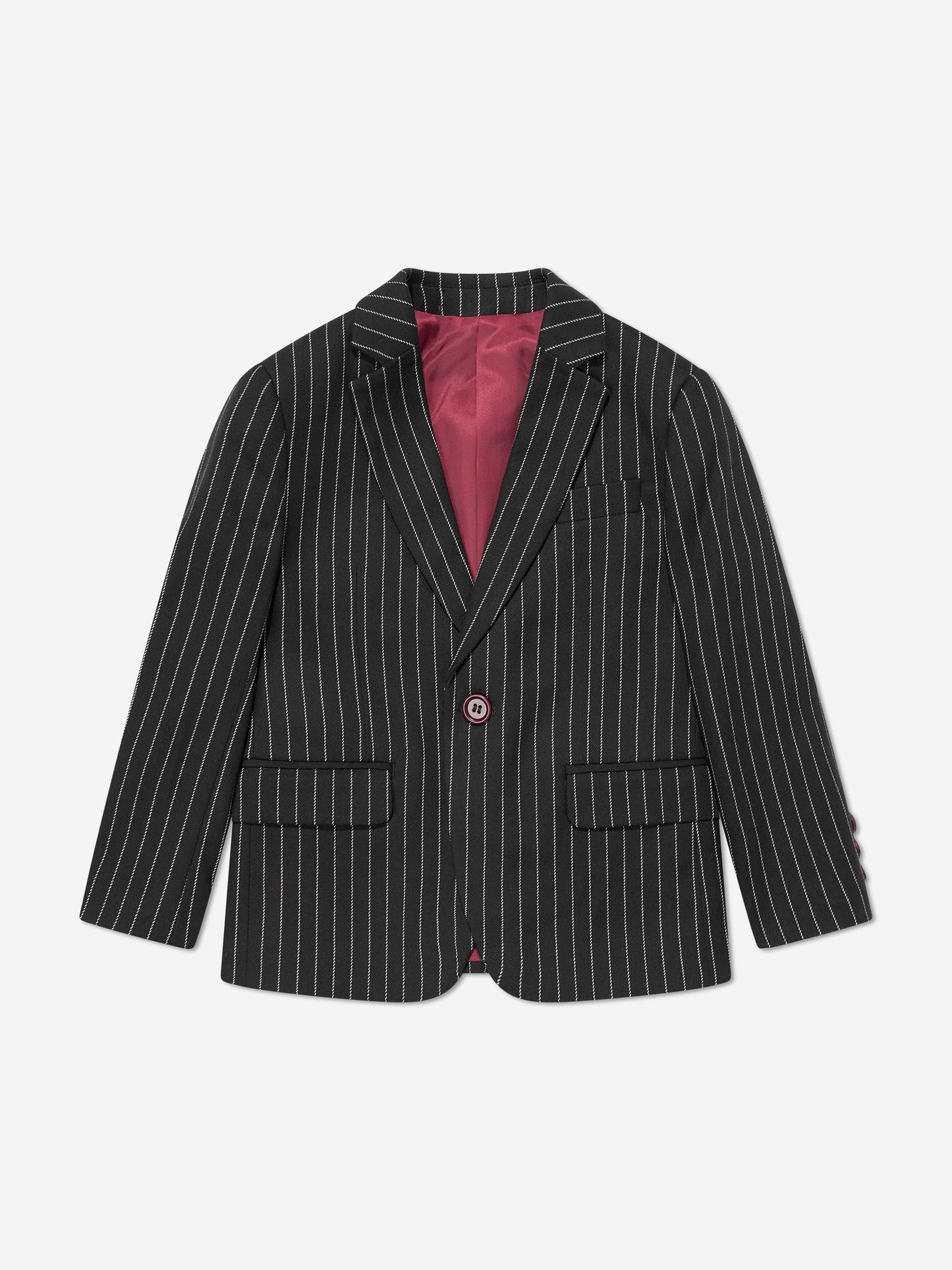 SUITLAB London Boys Black Striped 3 Piece Tuxedo Suit Set Ages 2–12 Yrs