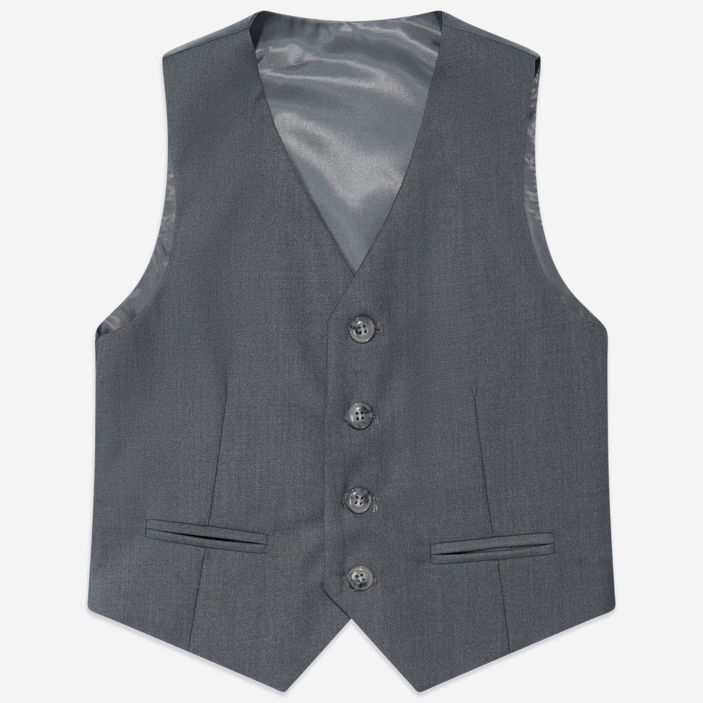 Gray vest with buttons on a white background