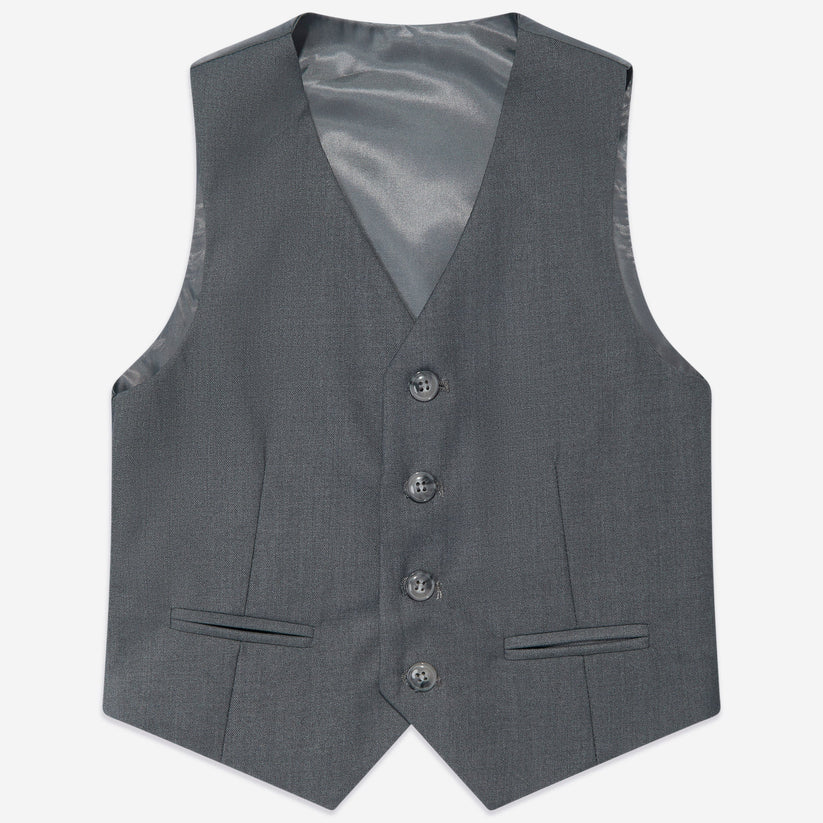 Gray vest with buttons on a white background