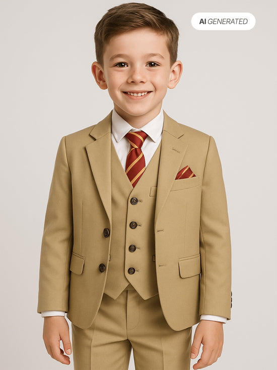 SUITLAB London Boys 7 Piece Suit Set in Beige