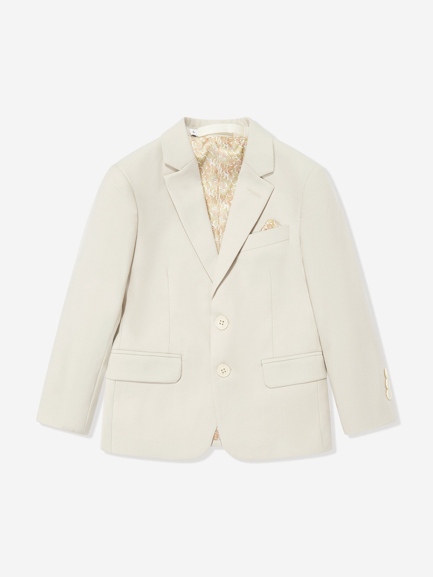 SUITLAB London Boys Beige 7 Piece Suit Set Patterned Lining Ages 2–14
