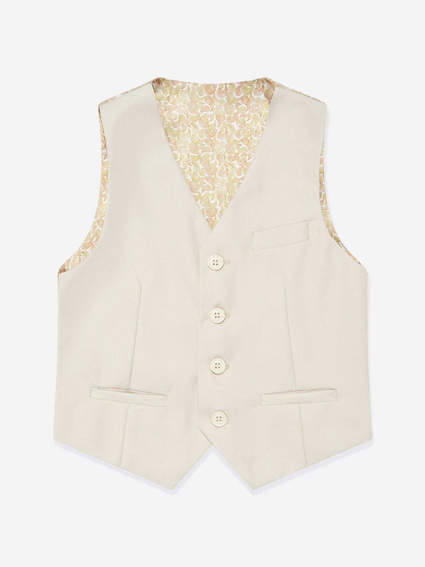 SUITLAB London Boys Beige 7 Piece Suit Set Patterned Lining Ages 2–14