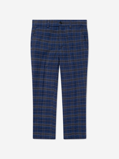 SUITLAB London Boys Navy Checked 3 Piece Suit Set Ages 2–12 Yrs