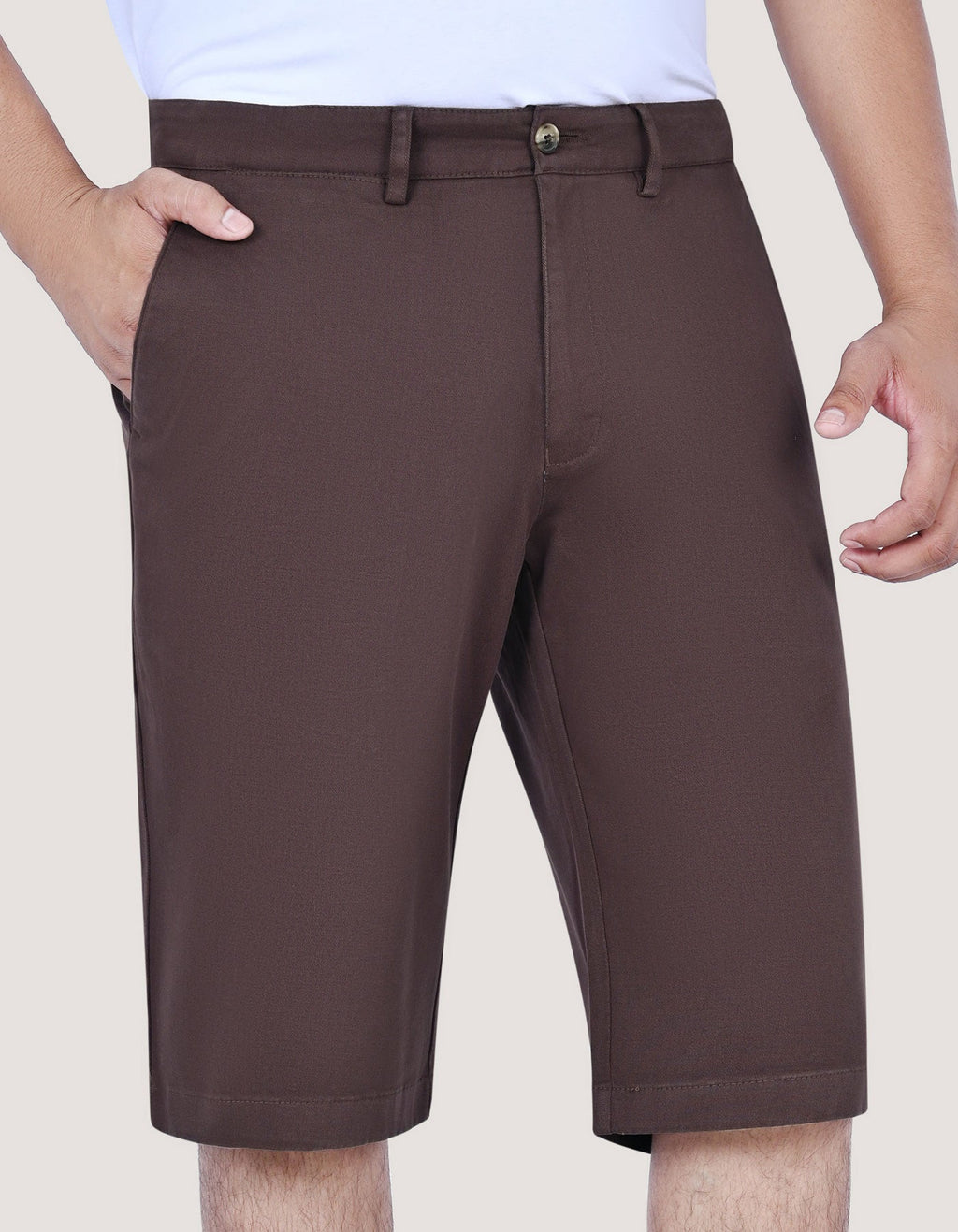 Comfort Fit Chocolate Denim Shorts