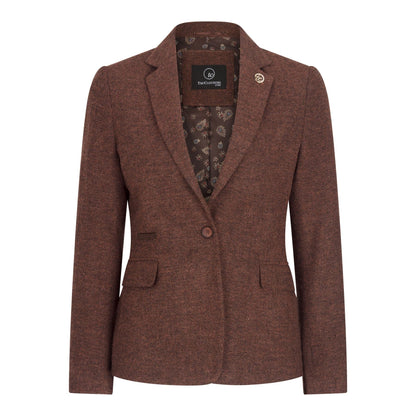 TruClothing Women's Tweed Suit – Blazer, Waistcoat & Trousers | Rust Brown