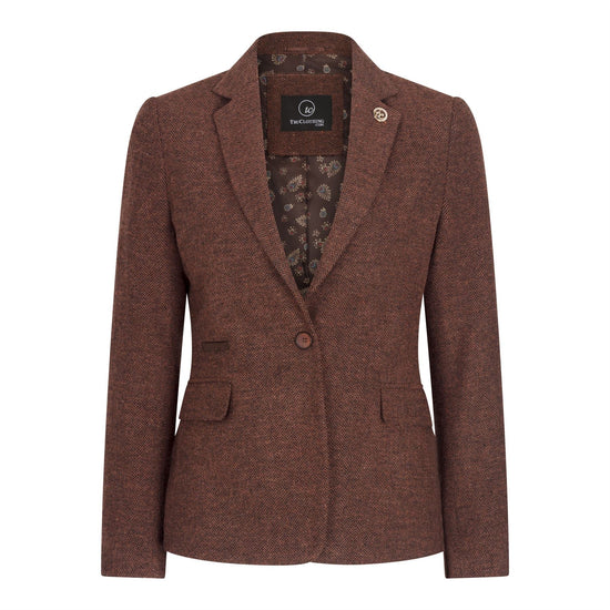 TruClothing Women's Tweed Suit – Blazer, Waistcoat & Trousers | Rust Brown