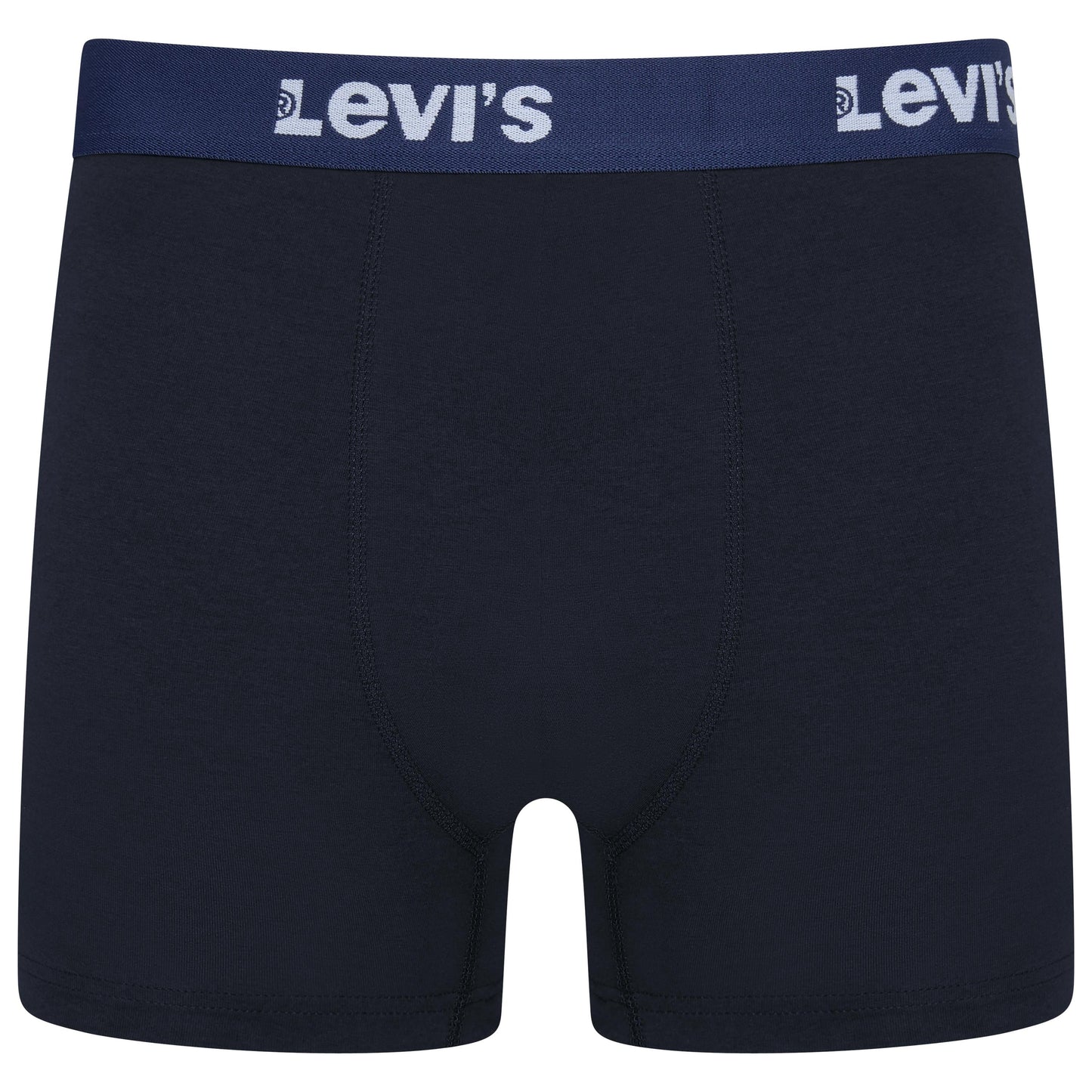 Levi's men's boxer briefs in dark navy blue with a navy waistband featuring the white Levi's logo.