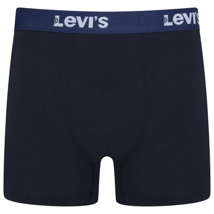Levi's men's boxer briefs in dark navy blue with a navy waistband featuring the white Levi's logo.
