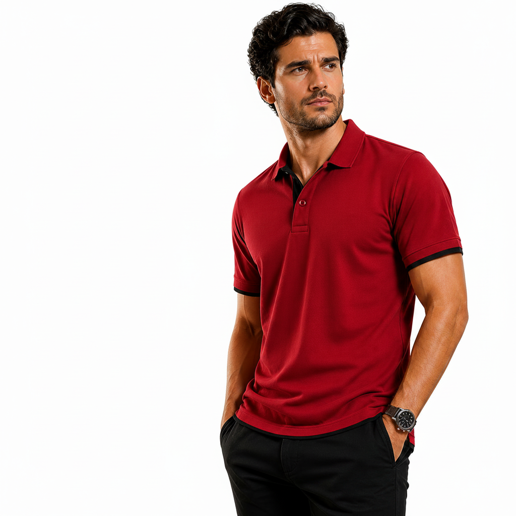 QHA Men's Unisex Piqué Polo Shirt Cotton Blend Contrast Collar 11 Colours S–2XL