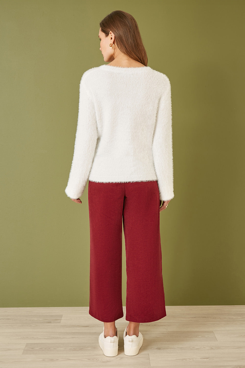 Yumi Ivory Sequin Snowflake Fluffy Jumper - QHA UK